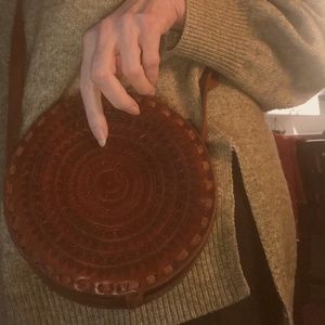 Leather Circle Purse. New, never used.